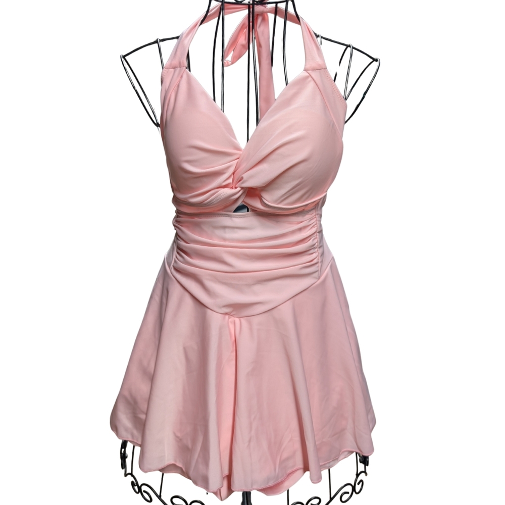 Pink Halter Dress Swimsuit - Never Worn